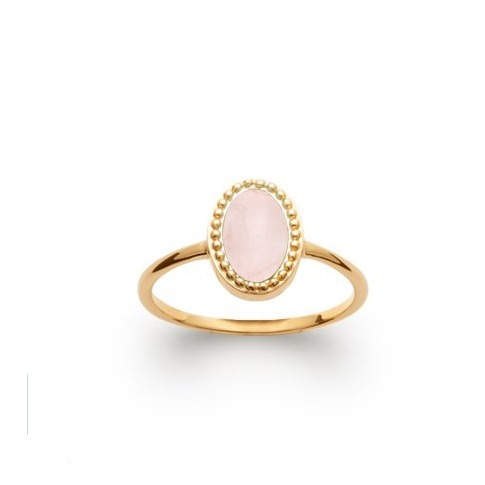 Anillo CRIS cuarzo rosa golden