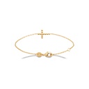 PULSERA CRUZ BOLITAS GOLDEN