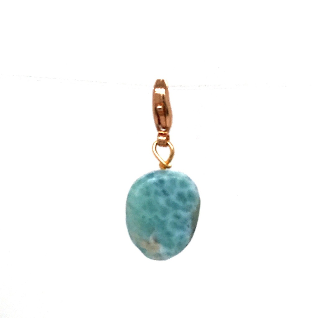 CHARM LARIMAR NUGGET GOLDEN