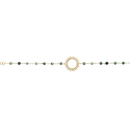 [1497354318ch] Pulsera chloe zoisite golden