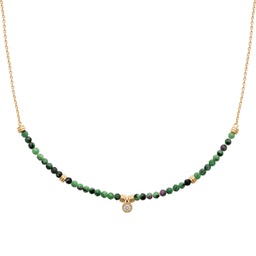 [1397385345CH] COLLAR DALIA ZOISITE GOLDEN